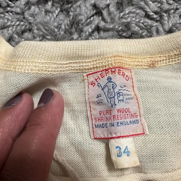 True Vintage Retro 70s Light Yellow Top Size M - Picture 3 of 5